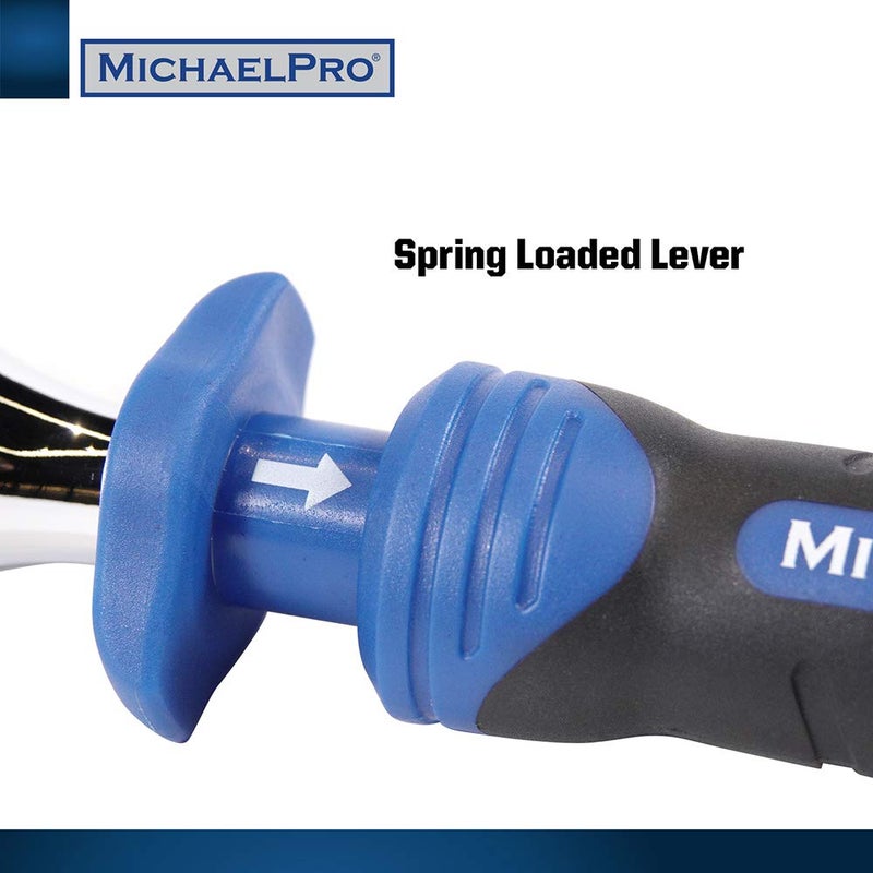 MichaelPro MICHAEL PRO MichaelPro MP001004 3/8 Inch Drive Ratchet Wrench Handle - Socket Change with 48 Tooth Durable Reversible Design - Pull Back Dual Action for Fast Removal or Fastener- 350 mm - Image 5
